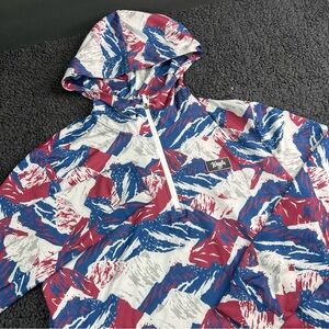 Waggle Hoodie Mens Sz L Golf Pullover 1/4 Zip Jacket Colorful Mountain Graphic